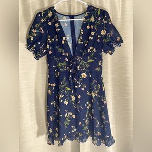 Floral Navy Blue Dress